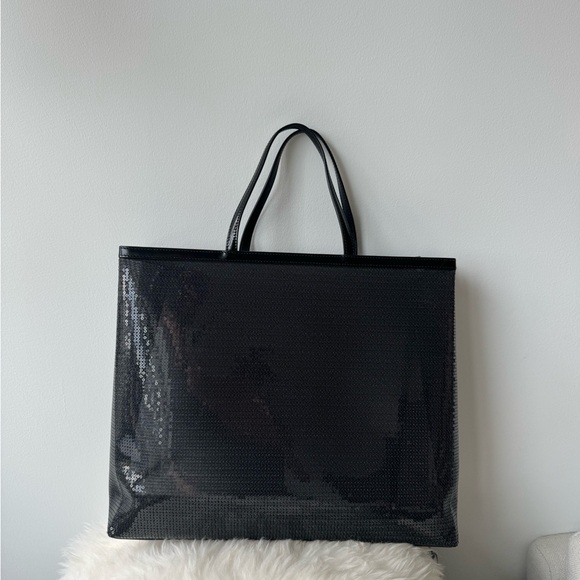 Brand new PRADA Mesh Sequin Spazzolato Logo Tote Black - Picture 2 of 6